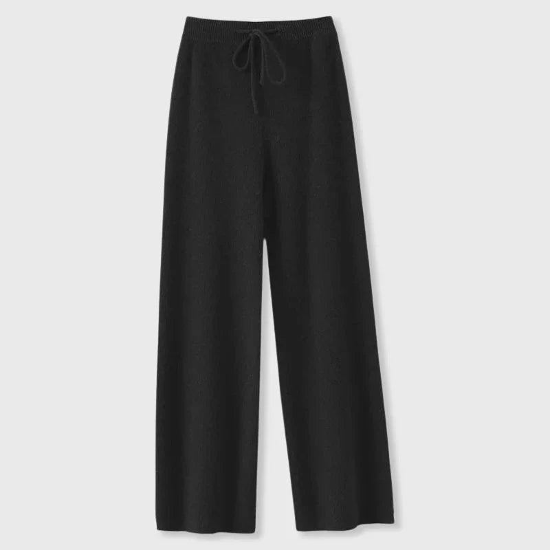 Women's Trousers | Ribbed Knit Wide-Leg Drawstring