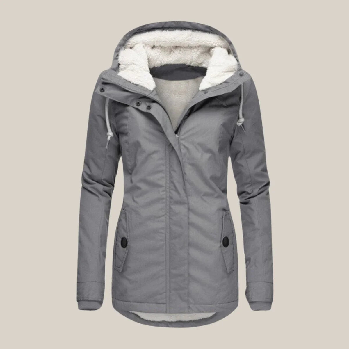 Women's Waterproof Jacket | Sherpa Lined Hooded Quilted