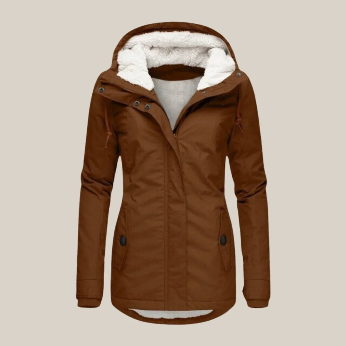 Women's Waterproof Jacket | Sherpa Lined Hooded Quilted