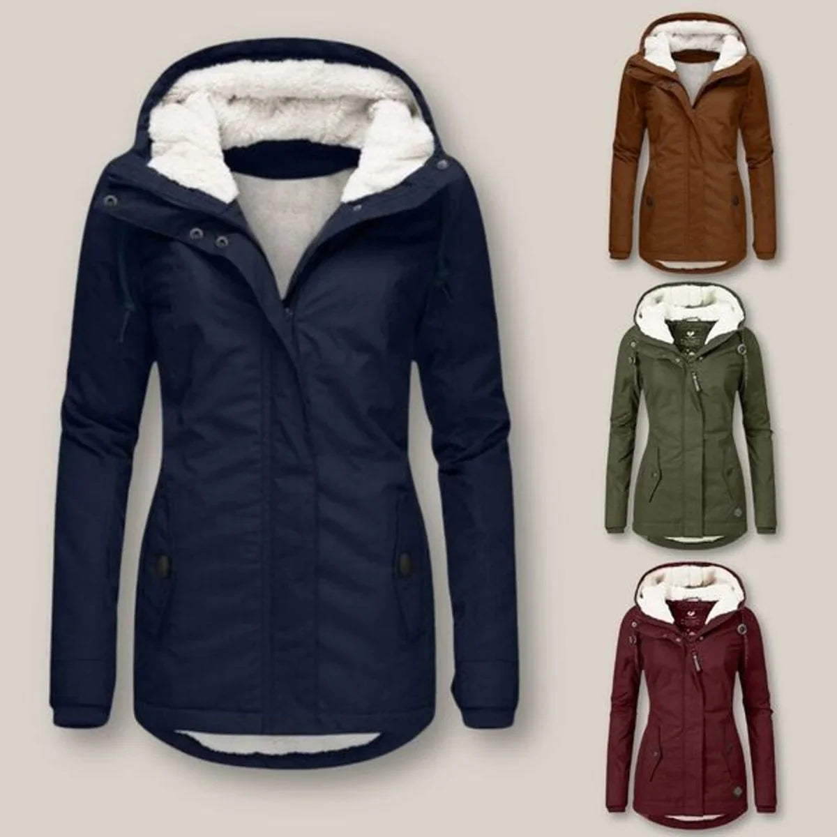 Women's Waterproof Jacket | Sherpa Lined Hooded Quilted
