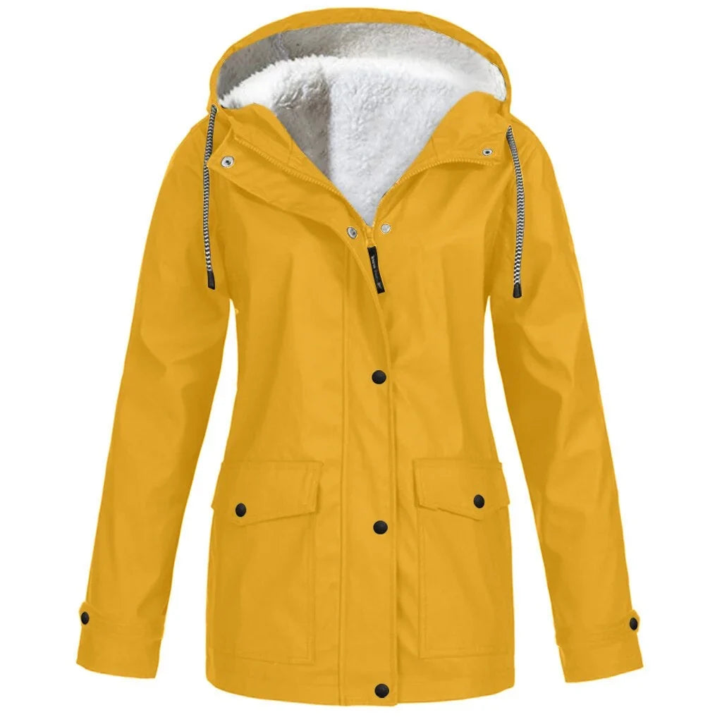 Sherpa Lined Jacket - Hooded Water Resistant Women's Jacket