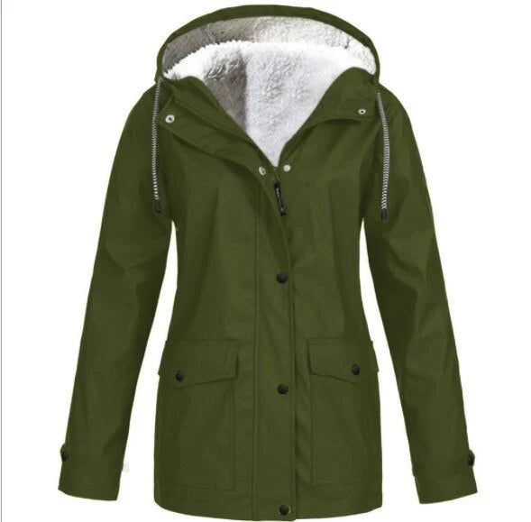 Sherpa Lined Jacket - Hooded Water Resistant Women's Jacket