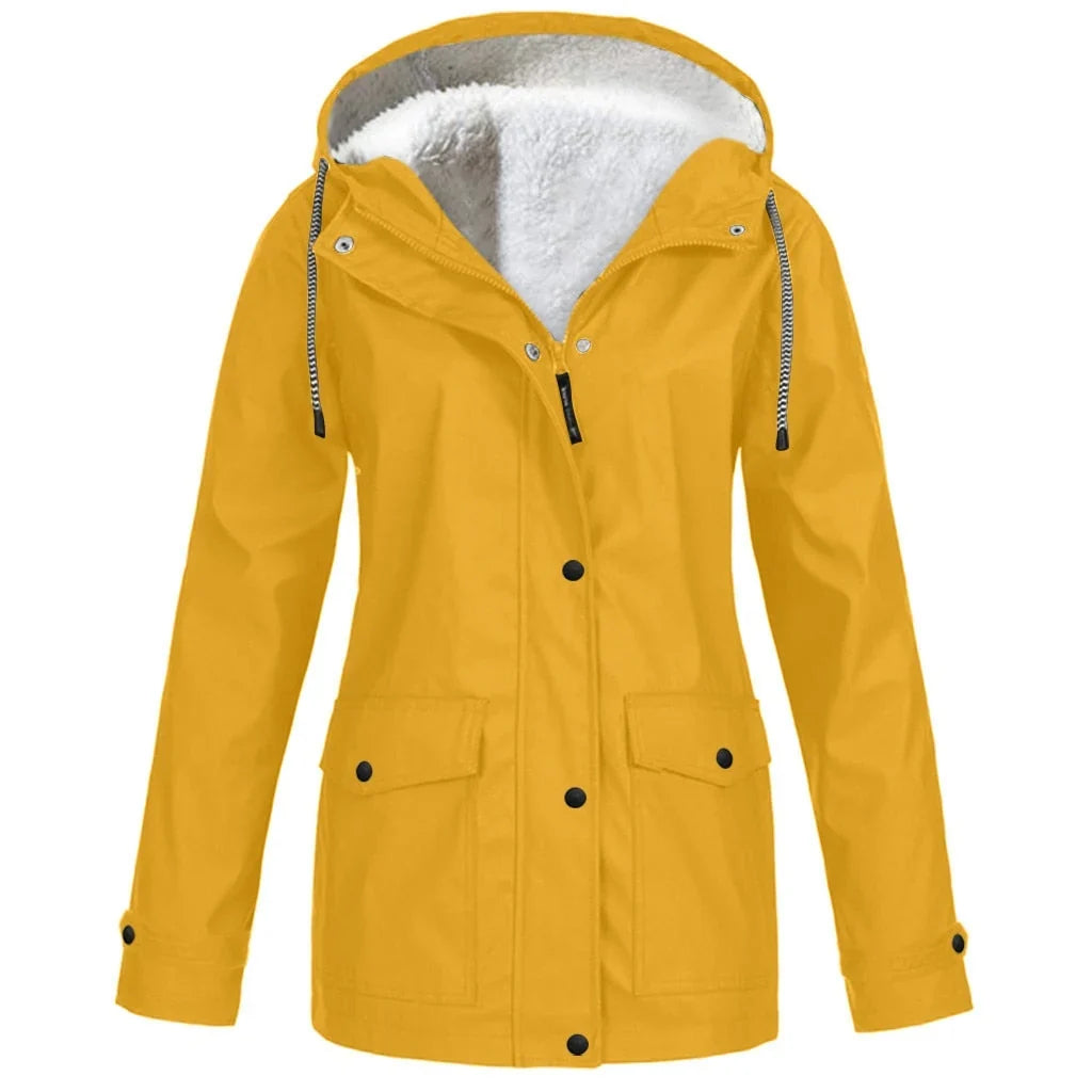 Sherpa Lined Jacket - Hooded Water Resistant Women's Jacket