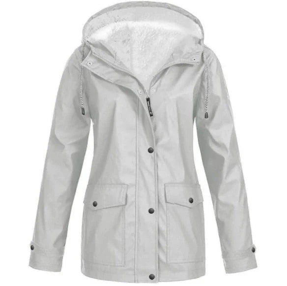 Sherpa Lined Jacket - Hooded Water Resistant Women's Jacket