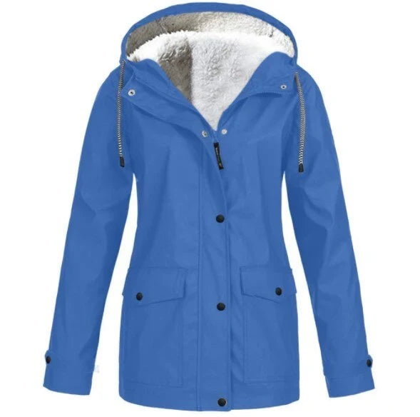 Sherpa Lined Jacket - Hooded Water Resistant Women's Jacket