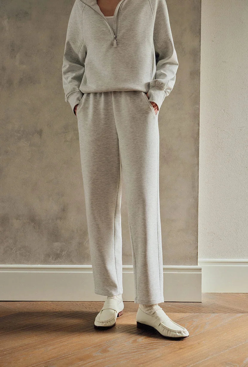 Women's White Pants | Cotton Blend Tapered Ankle Fit
