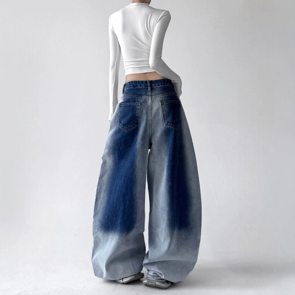 Women's Wide Leg Jeans | Baggy Denim Belted