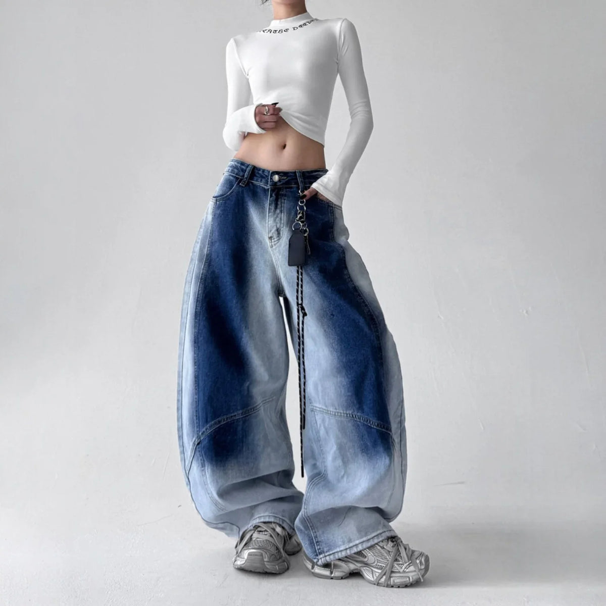 Women's Wide Leg Jeans | Baggy Denim Belted