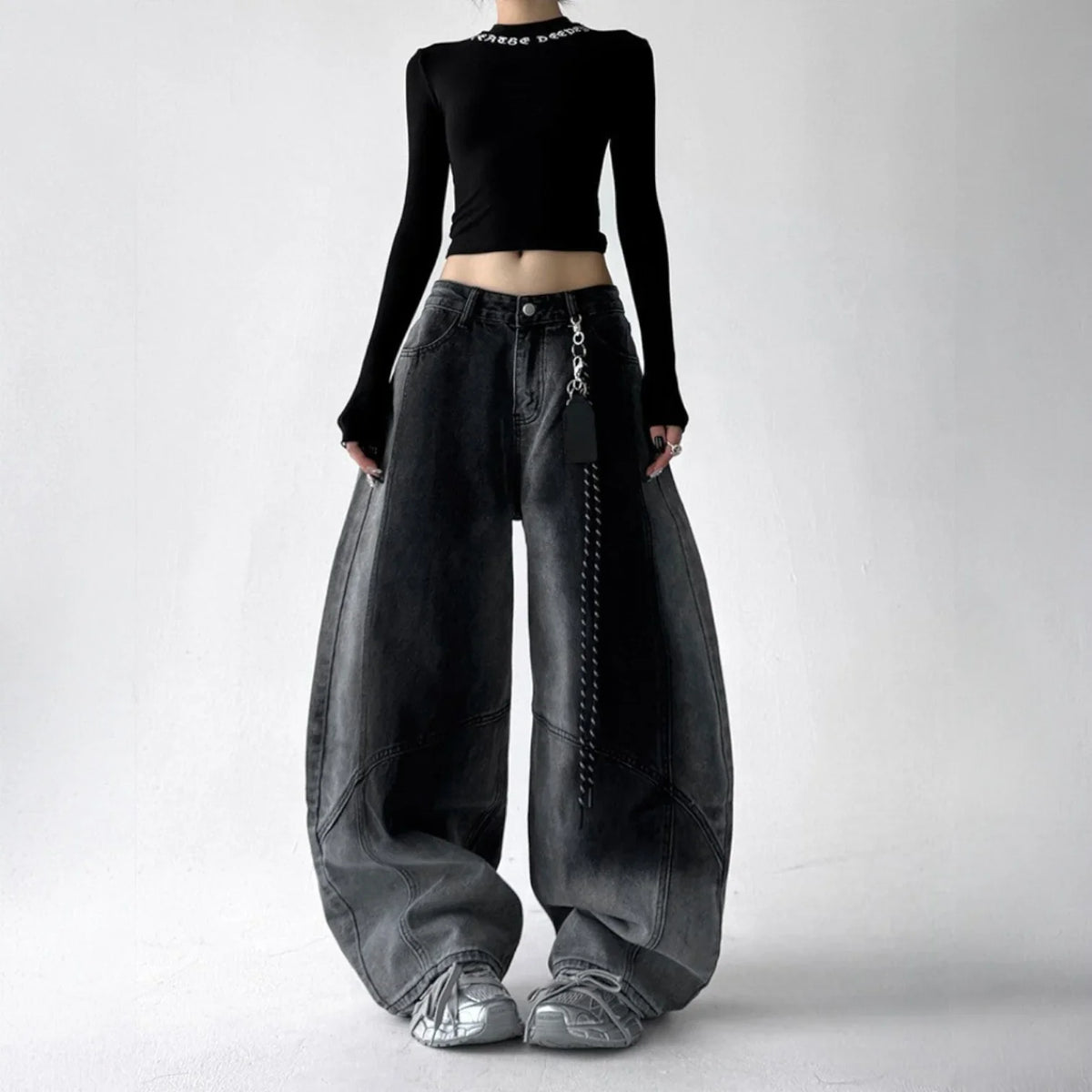Women's Wide Leg Jeans | Baggy Denim Belted
