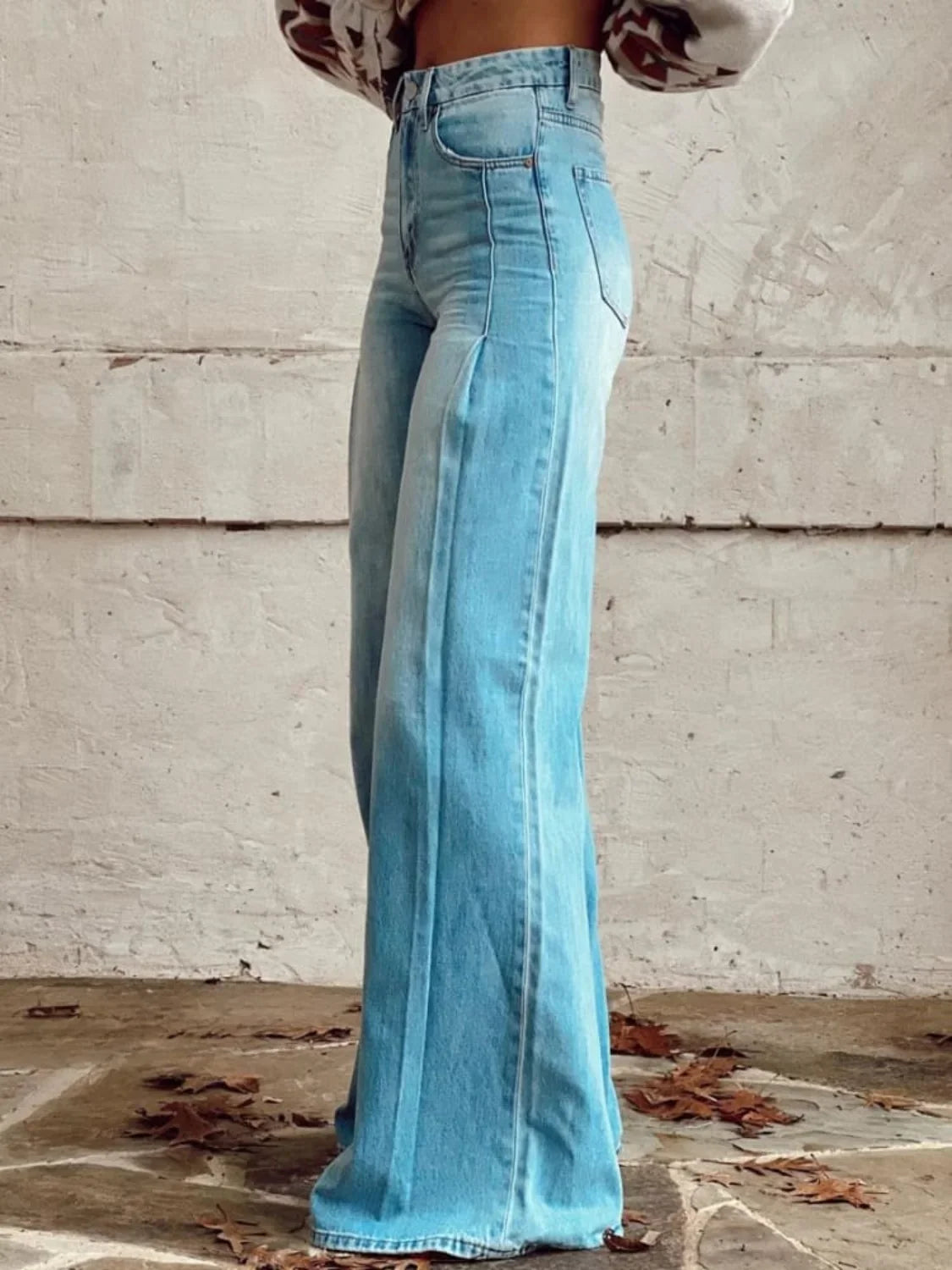 Wide Leg Jeans - High Waisted Flared Denim Women's Jeans