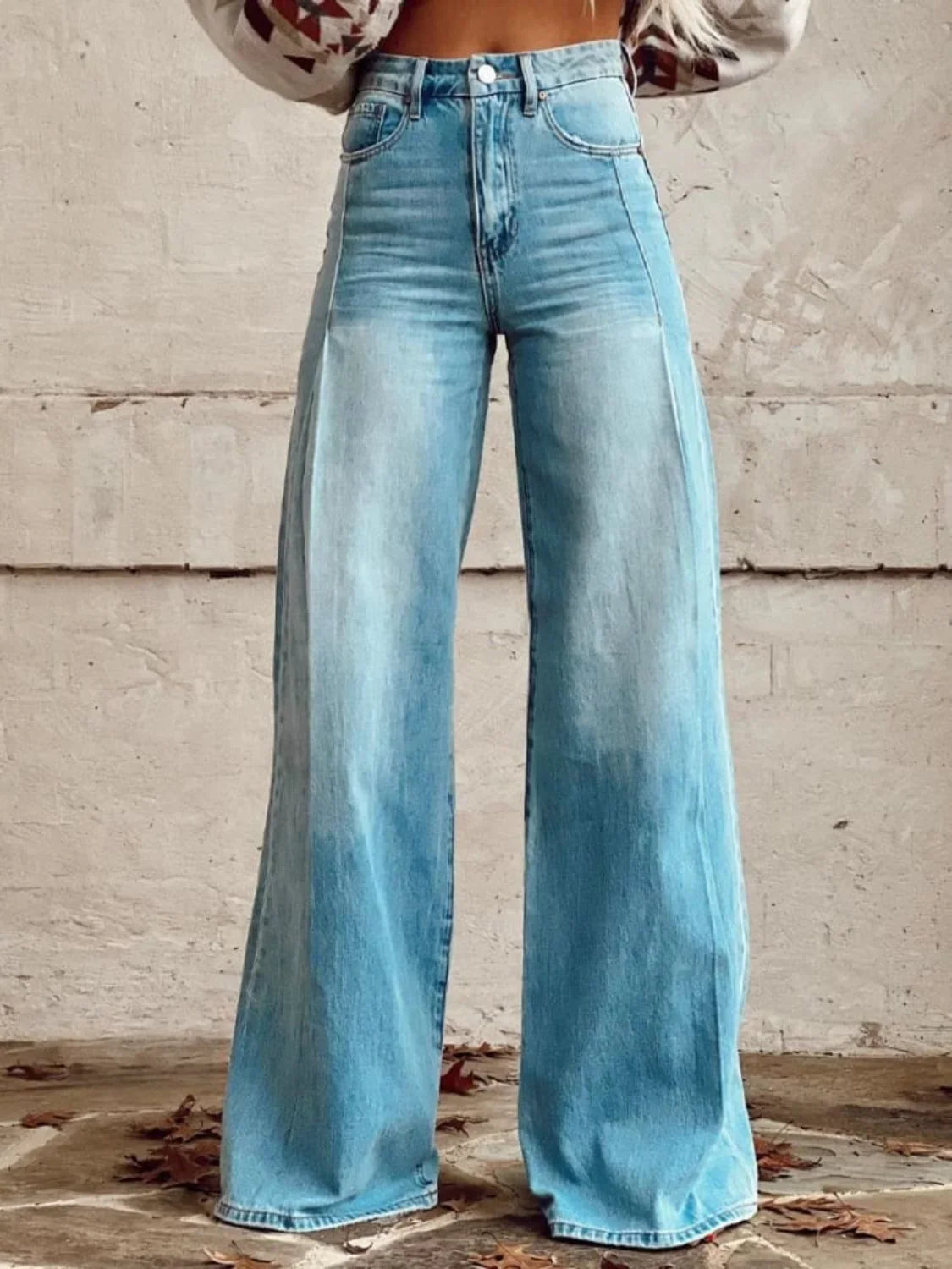 Wide Leg Jeans - High Waisted Flared Denim Women's Jeans