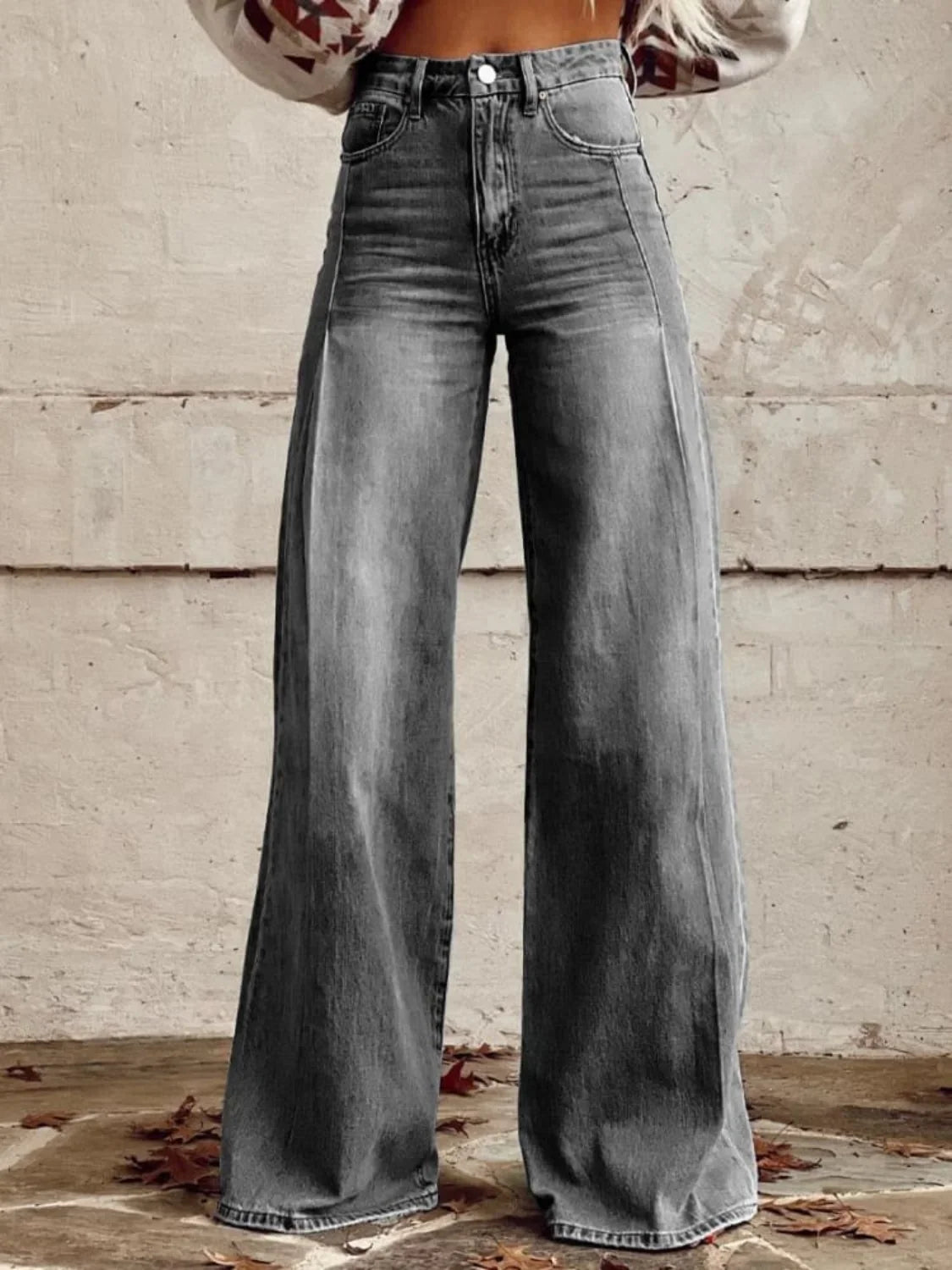 Wide Leg Jeans - High Waisted Flared Denim Women's Jeans