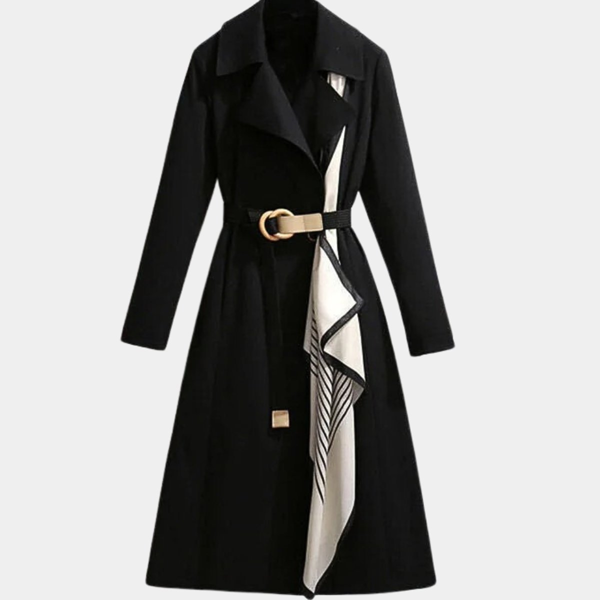 Women's Belted Midi Relaxed-Fit Long-Sleeve Trench Coat