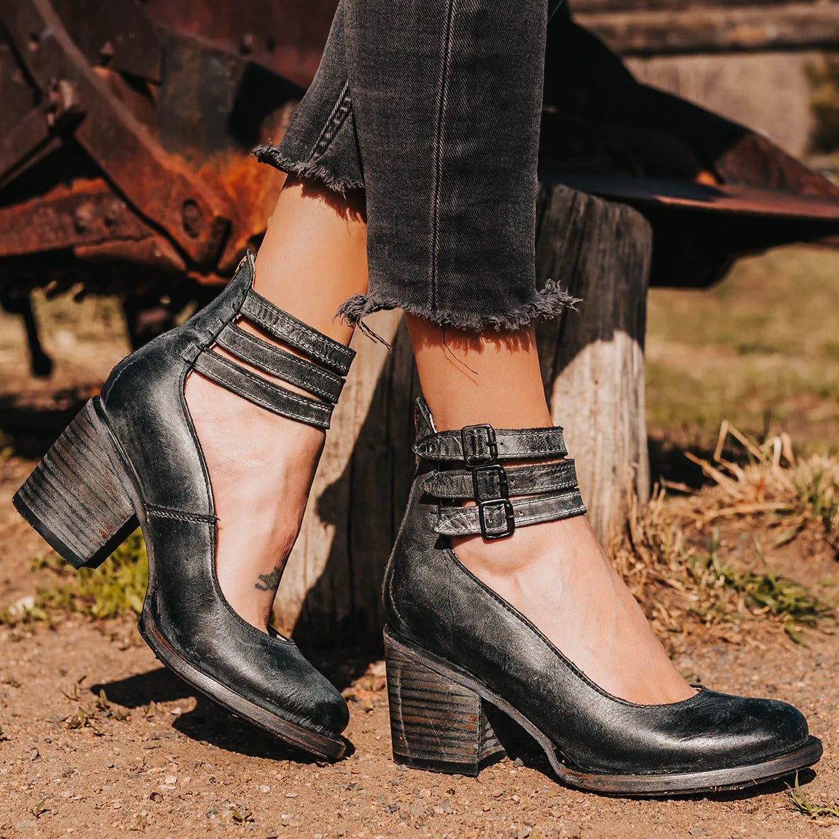 Women's Block-Heel Side-Zip Platform Ankle Boots
