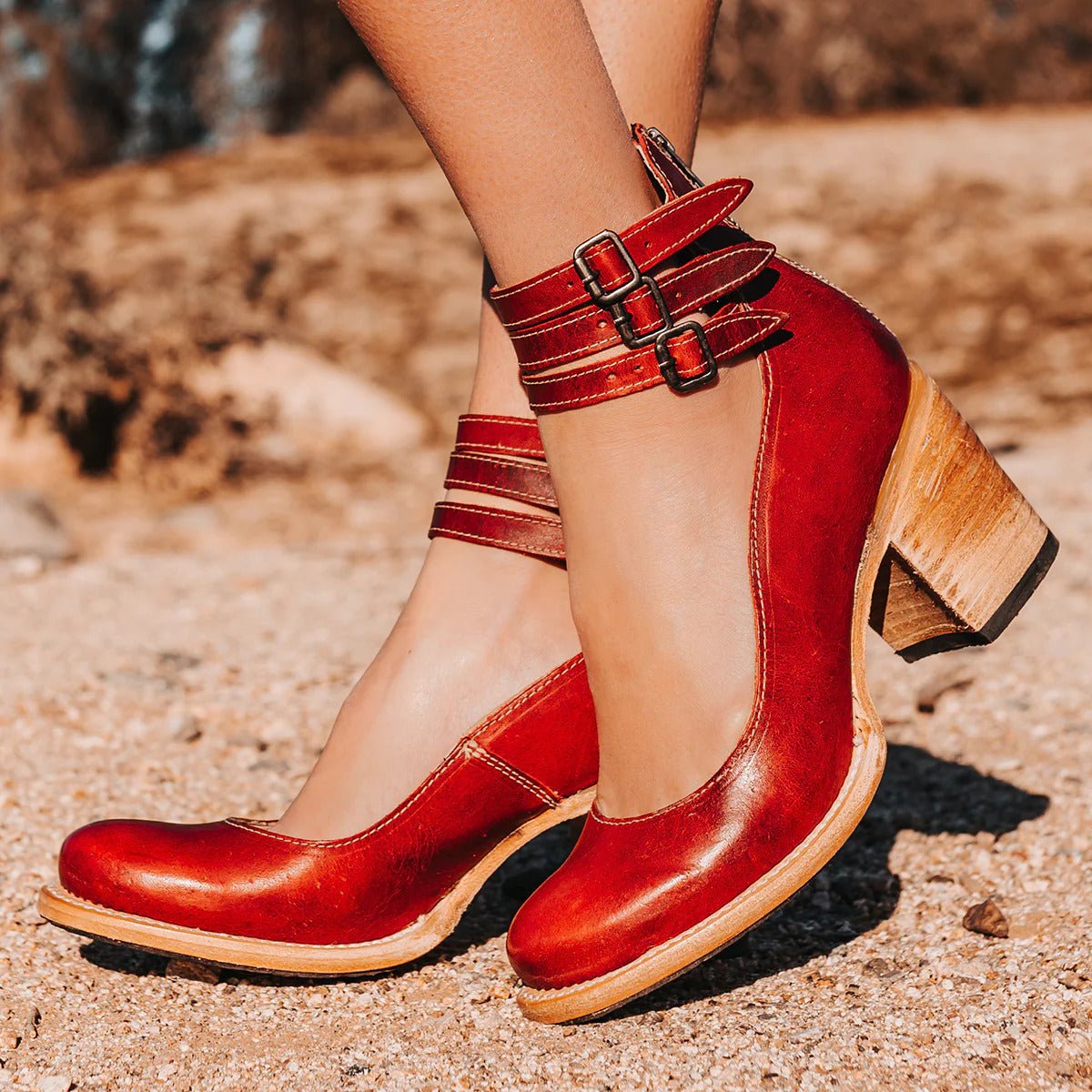 Women's Block-Heel Side-Zip Platform Ankle Boots