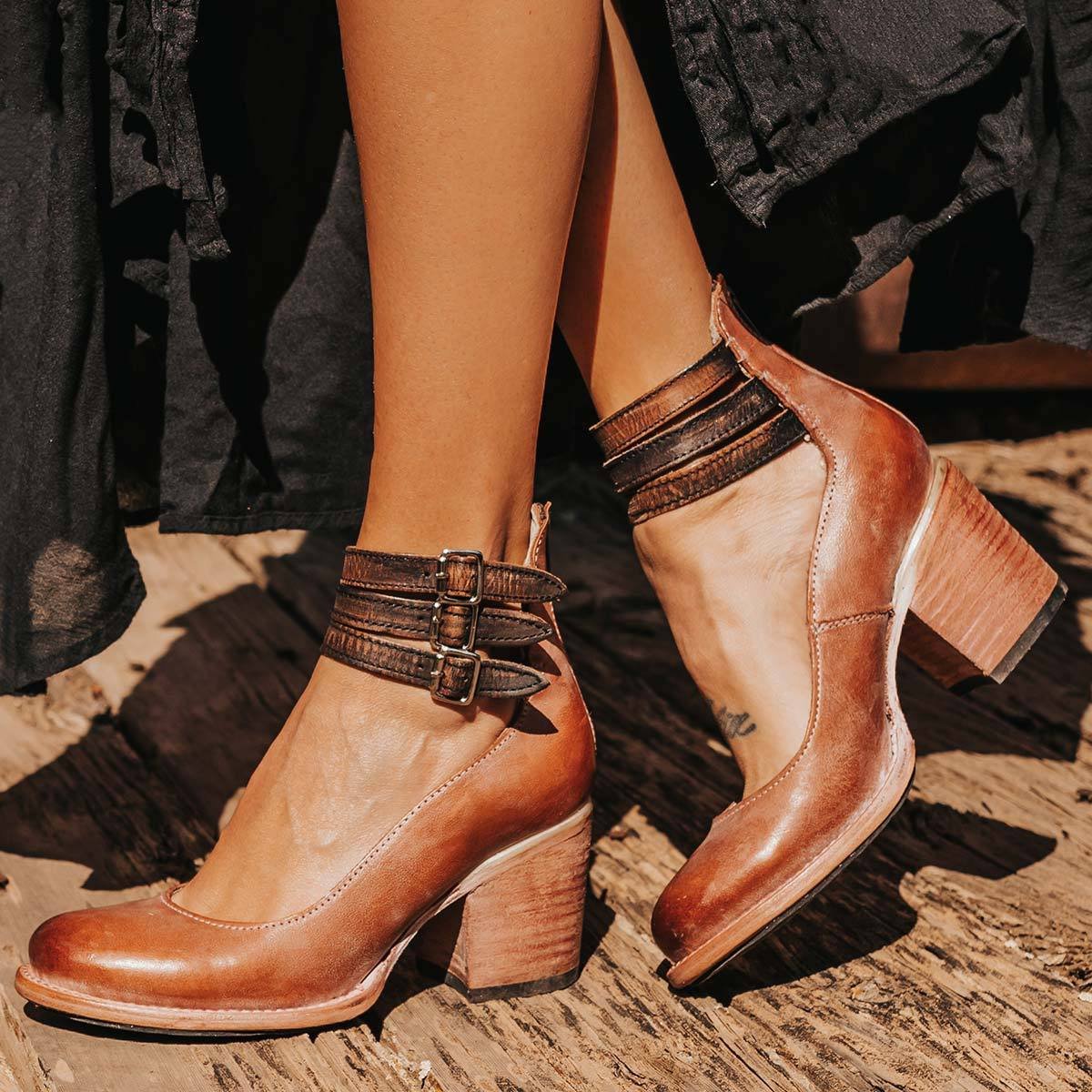 Women's Block-Heel Side-Zip Platform Ankle Boots