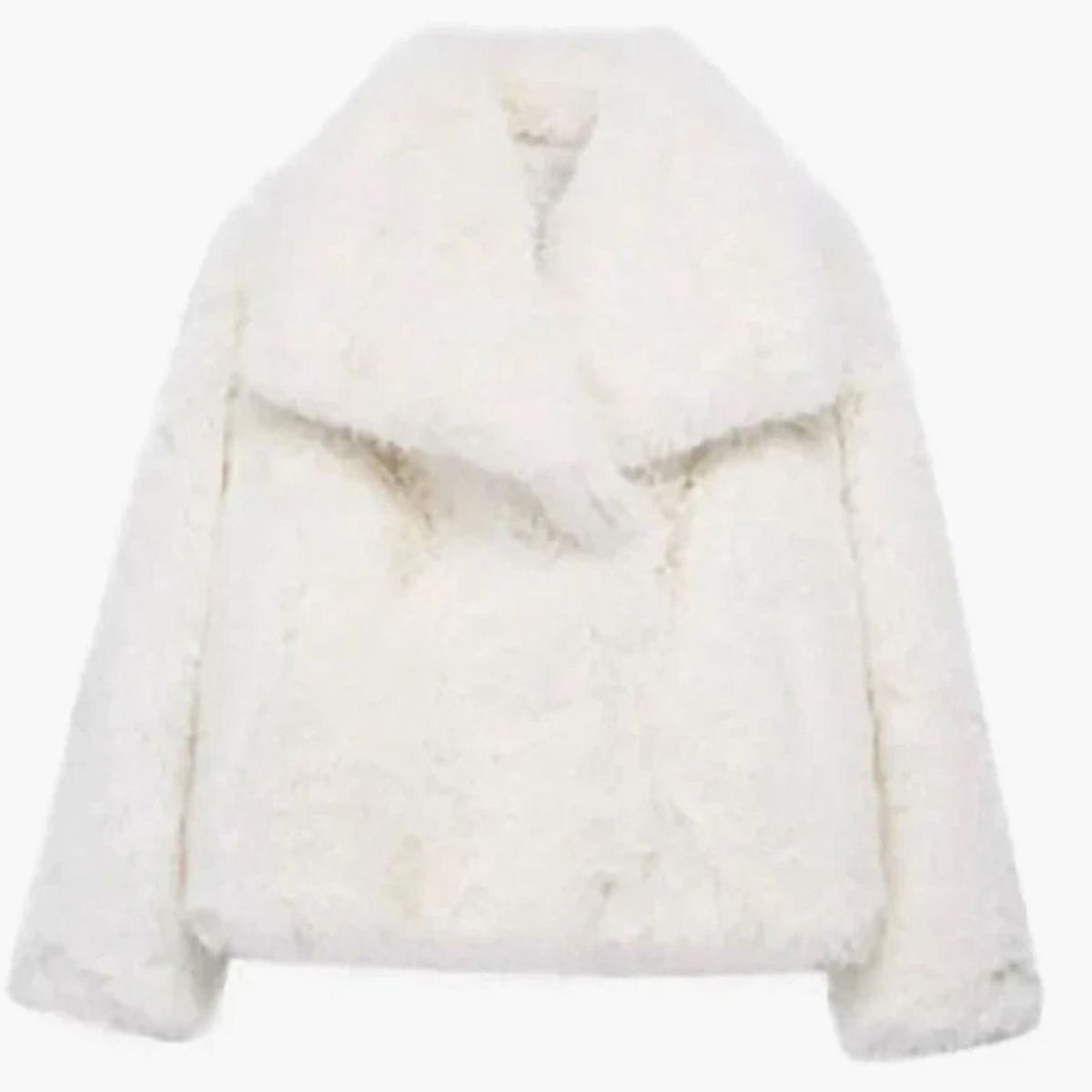 Women's Cropped Open-Front Faux Fur Winter Jacket
