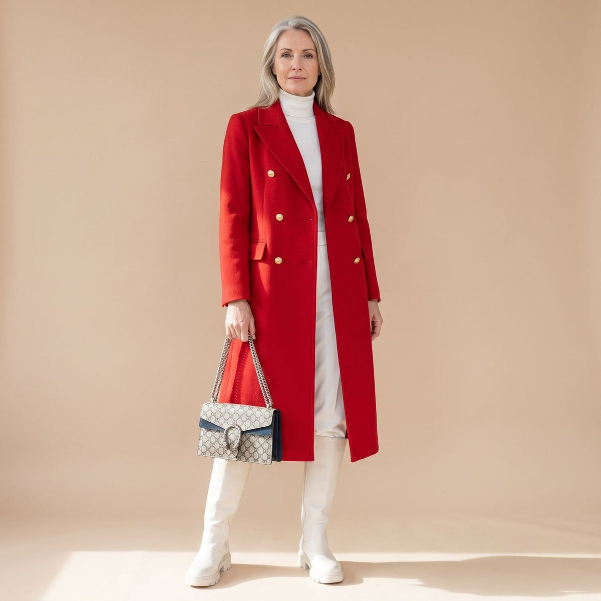 Sophia | Women's Double-Breasted Tailored Wool-Blend Midi Coat
