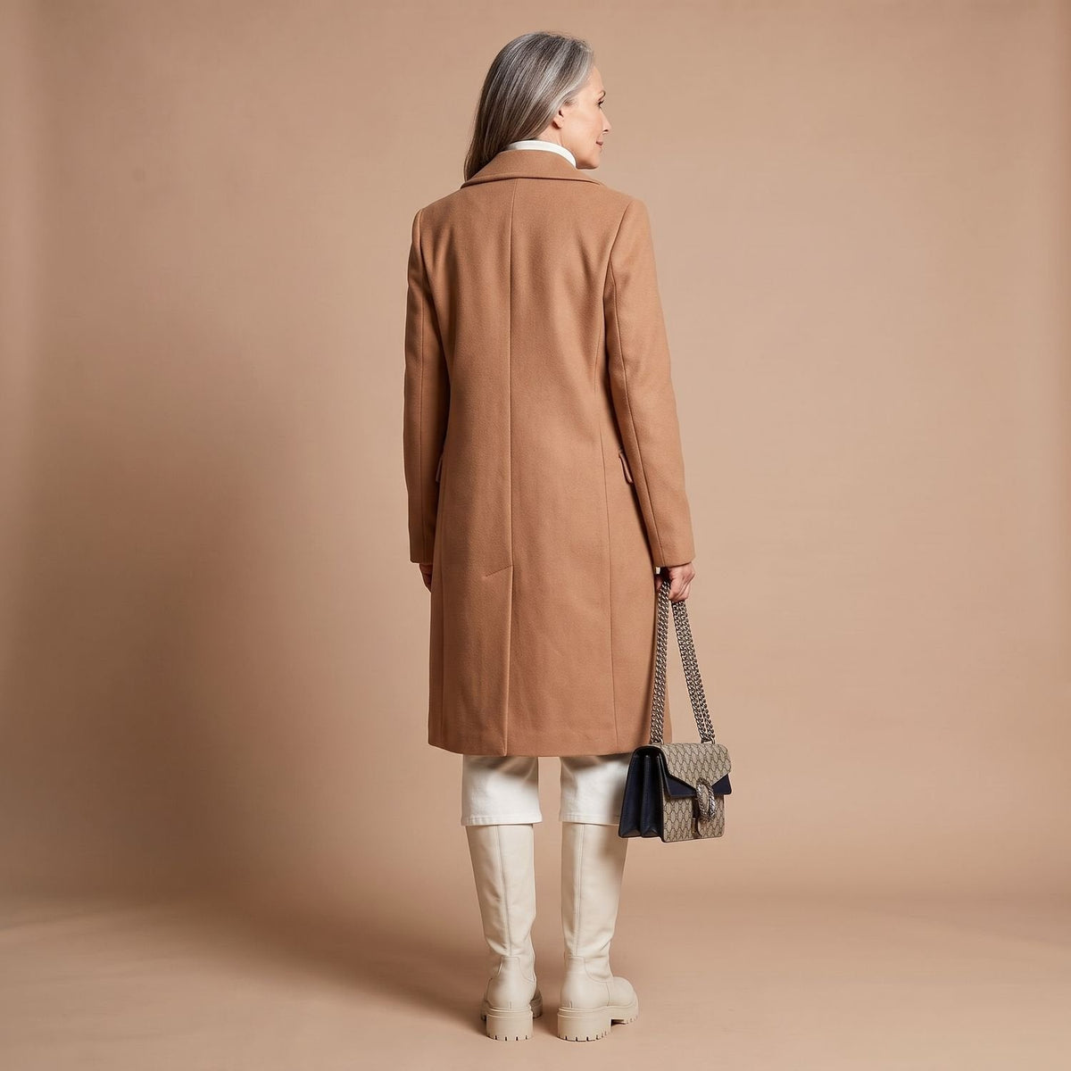 Sophia | Women's Double-Breasted Tailored Wool-Blend Midi Coat