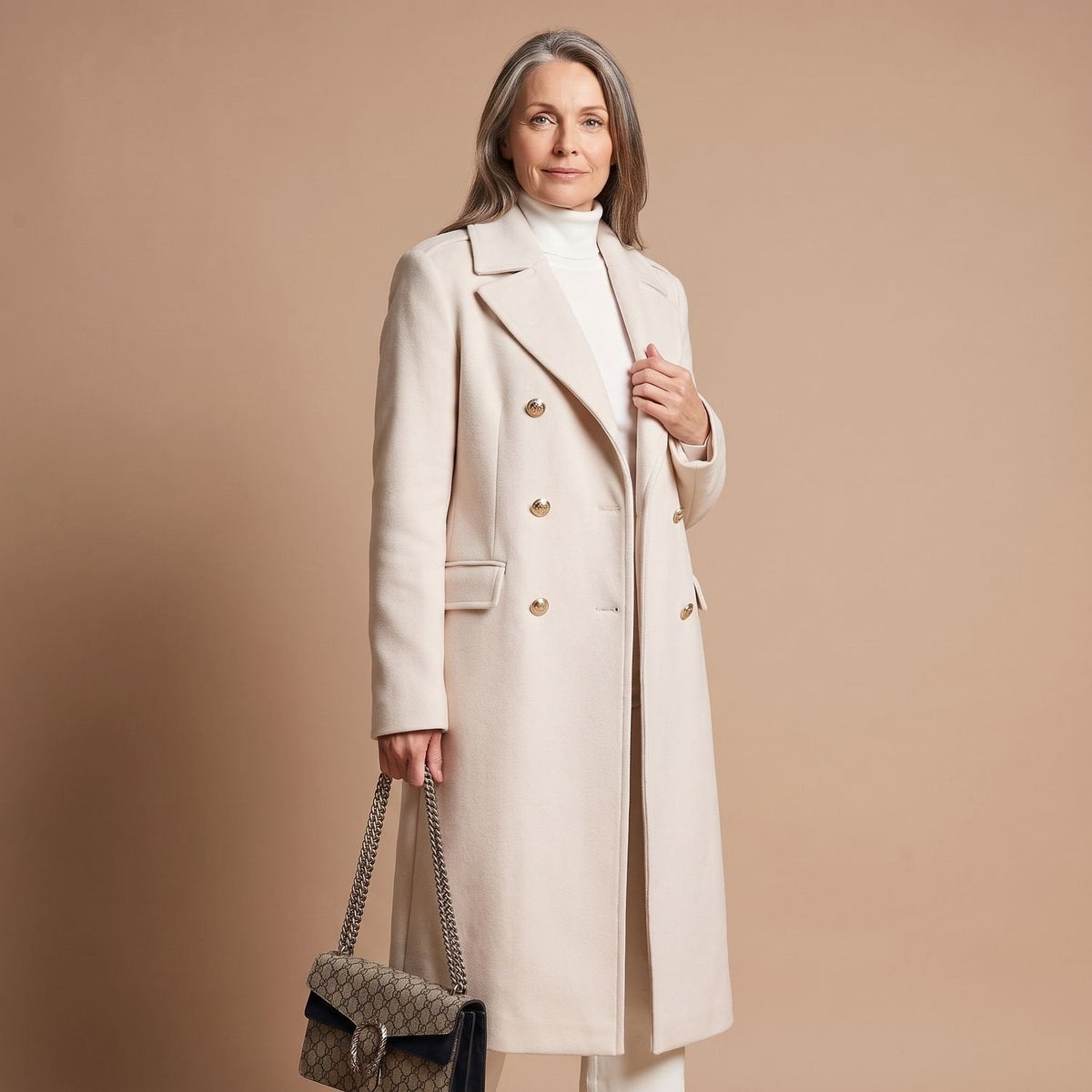 Sophia | Women's Double-Breasted Tailored Wool-Blend Midi Coat