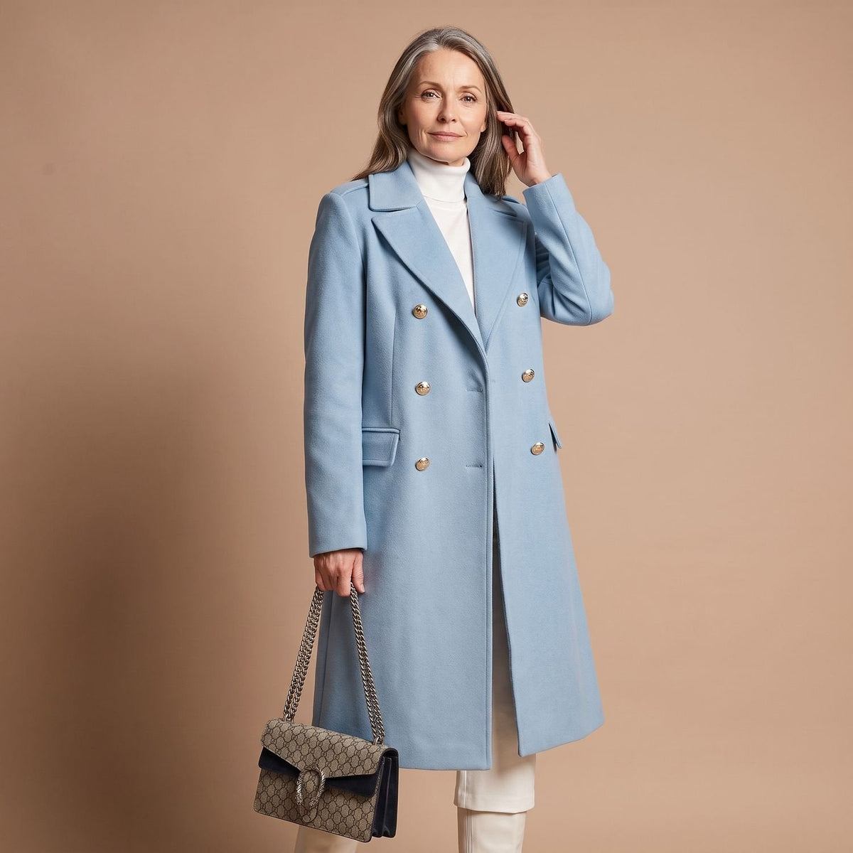 Sophia | Women's Double-Breasted Tailored Wool-Blend Midi Coat