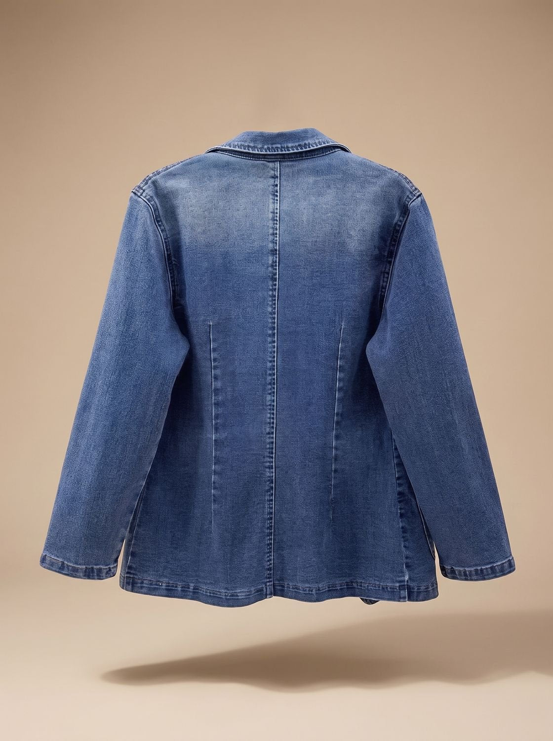 Olivia | Women's Elegant Denim Blazer Jacket Single-Button Notch Lapel