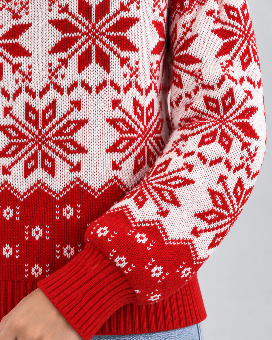 Women's Fair Isle Christmas Sweater - Turtleneck Snowflake