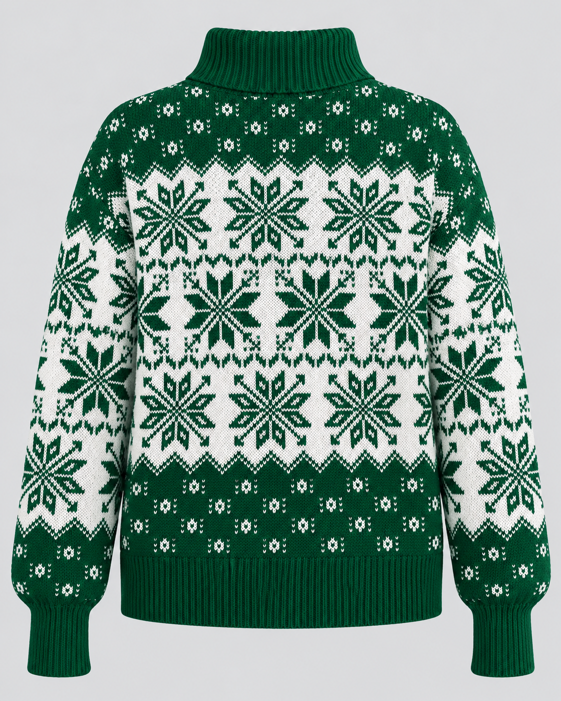 Women's Fair Isle Christmas Sweater - Turtleneck Snowflake