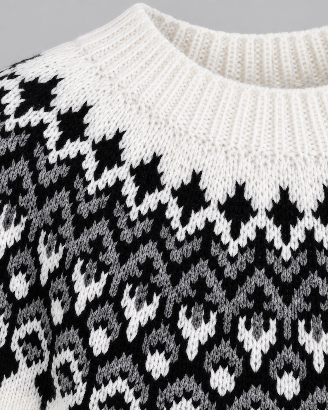 Women's Fair Isle Sweater - Crew Neck Geometric Knit