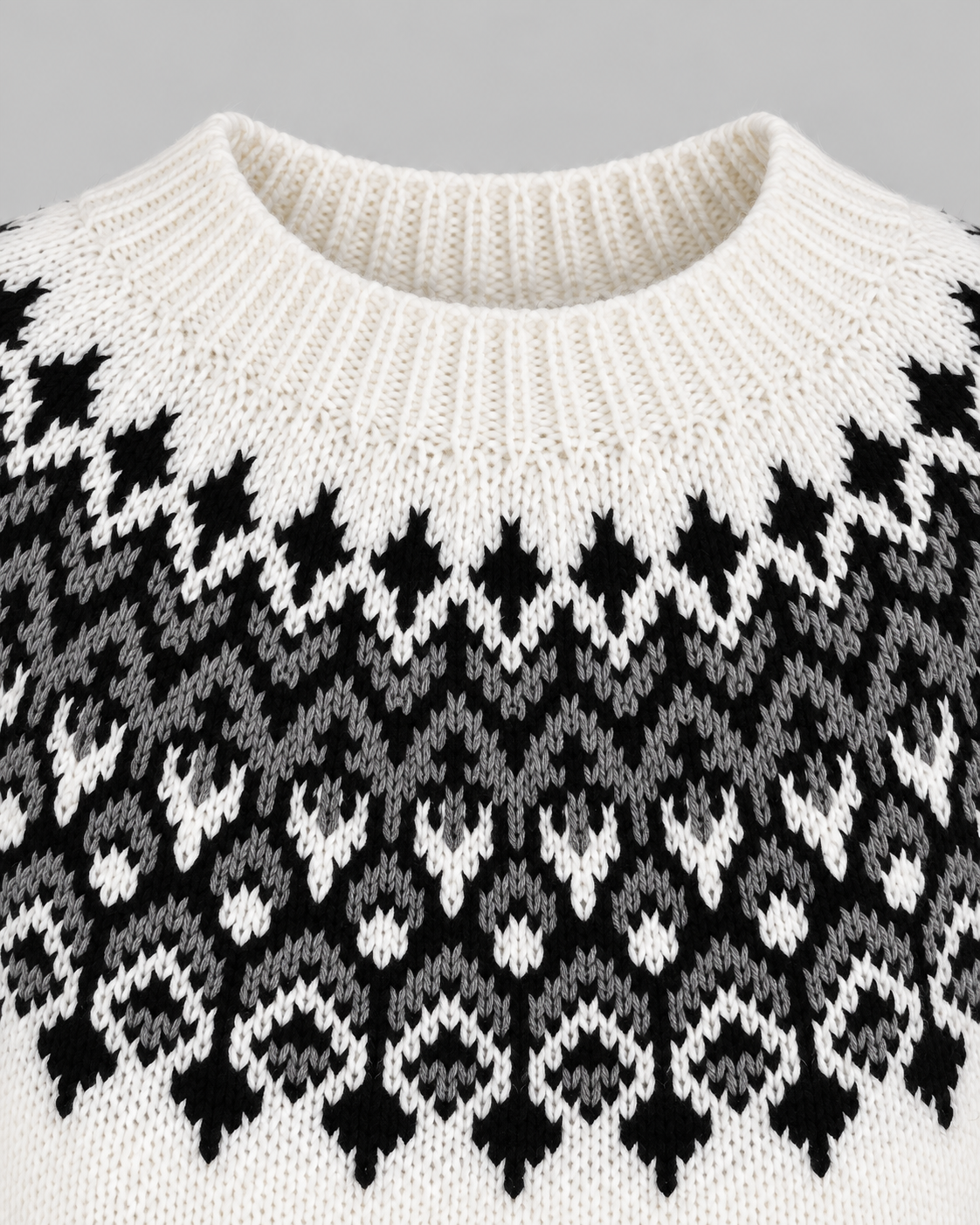 Women's Fair Isle Sweater - Crew Neck Geometric Knit