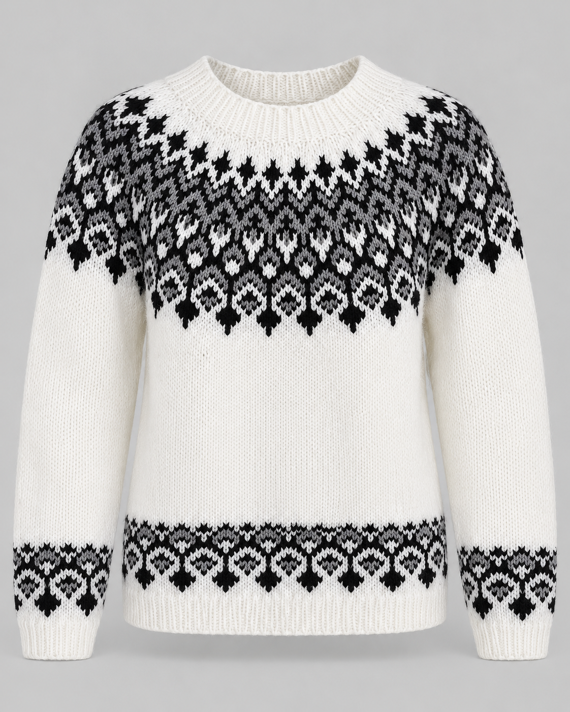 Women's Fair Isle Sweater - Crew Neck Geometric Knit