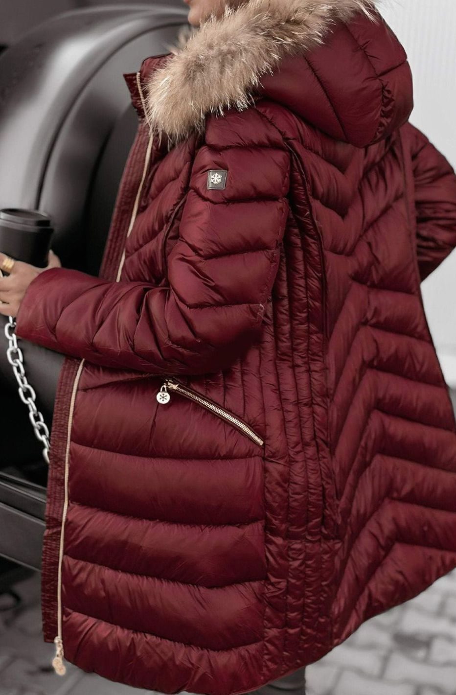 Evelyn | Women's Faux Fur Collar Quilted Puffer Coat
