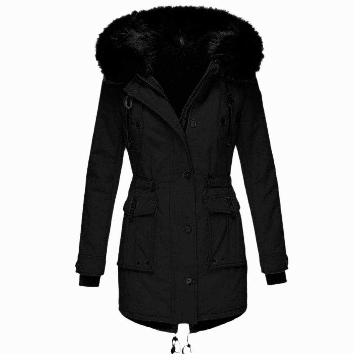 Women's Faux Fur Hooded Insulated Winter Parka Coat