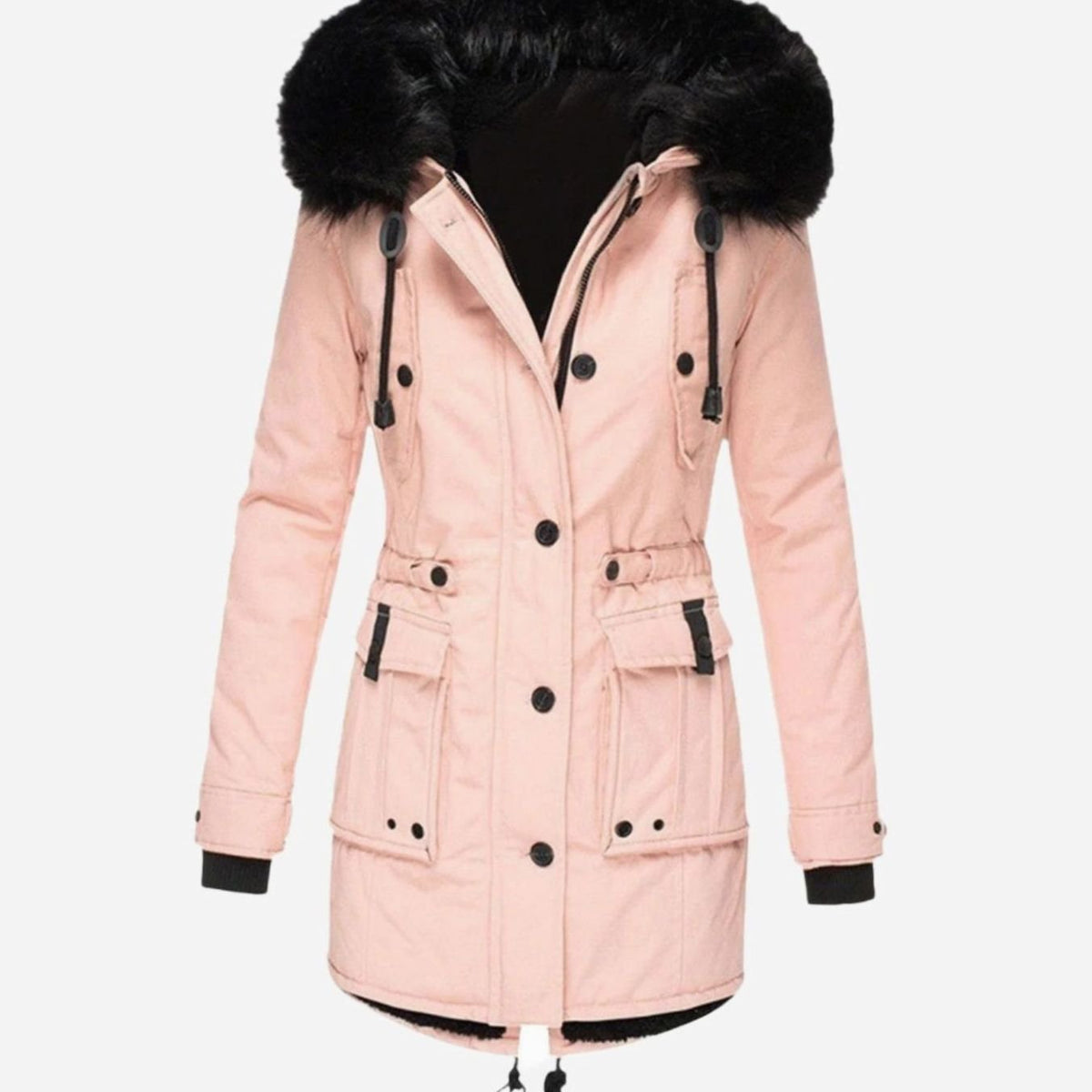 Women's Faux Fur Hooded Insulated Winter Parka Coat