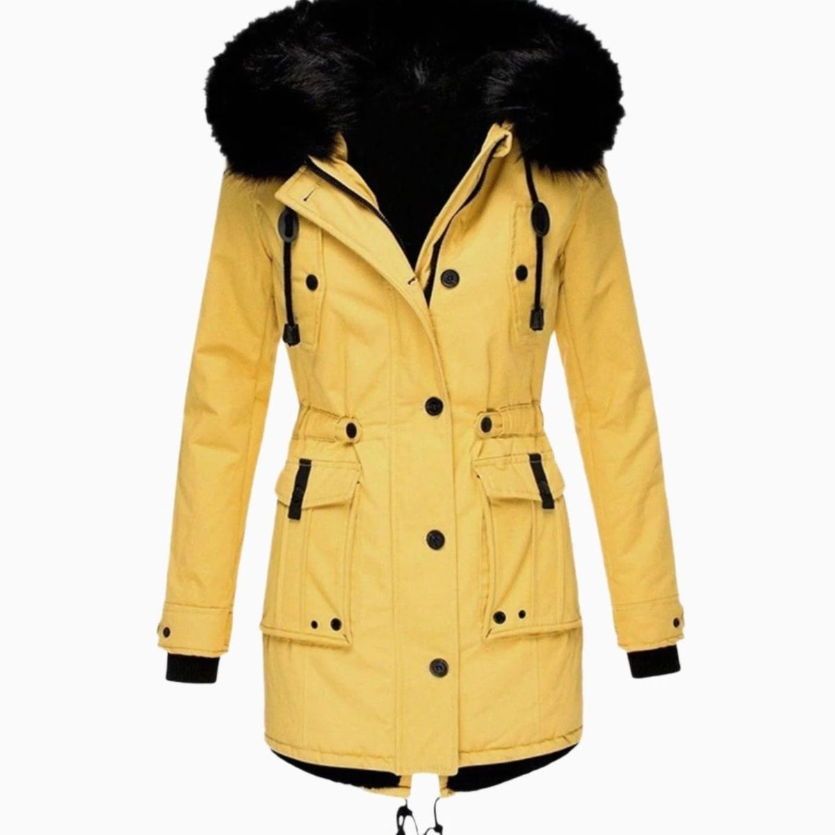 Women's Faux Fur Hooded Insulated Winter Parka Coat