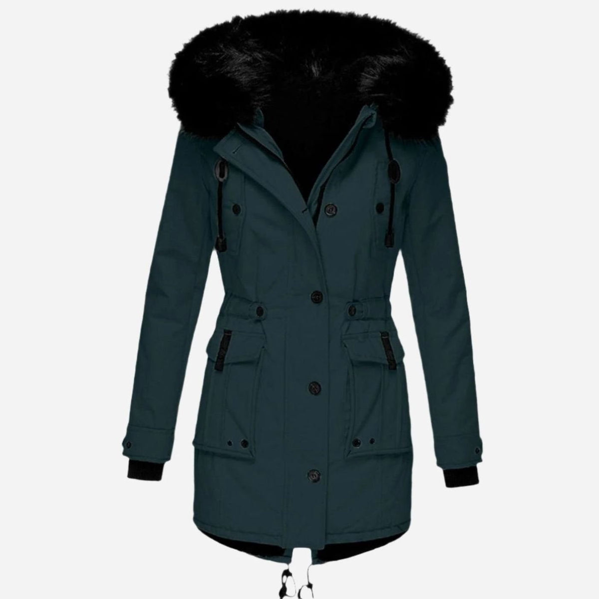 Women's Faux Fur Hooded Insulated Winter Parka Coat
