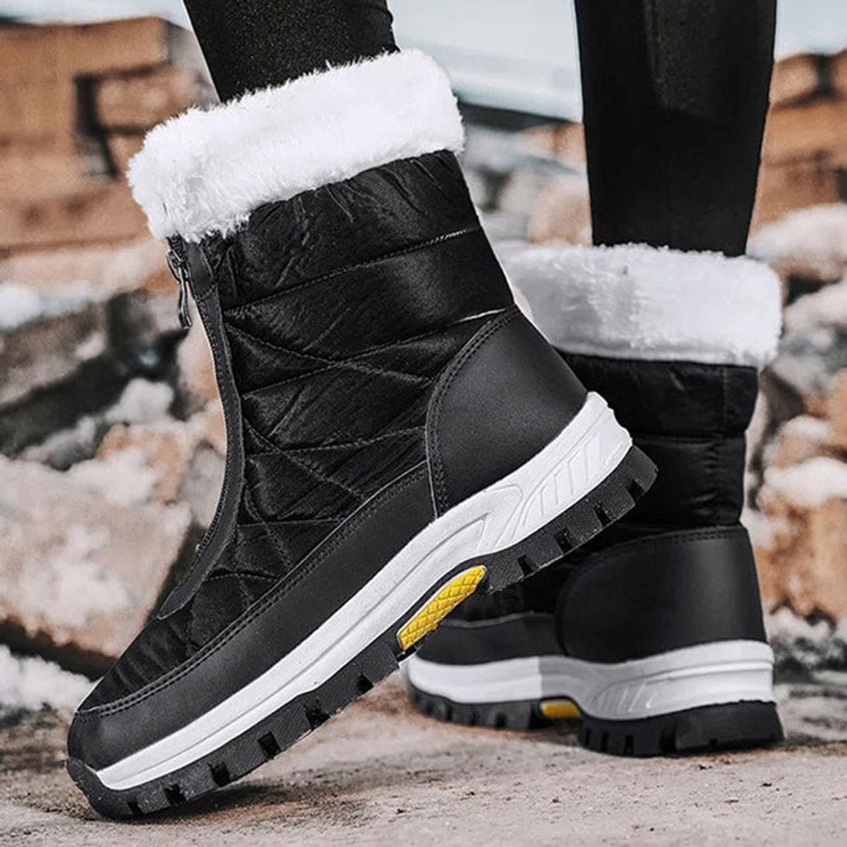 Women's Faux-Fur Lined Zip-Up Winter Snow Ankle Boots