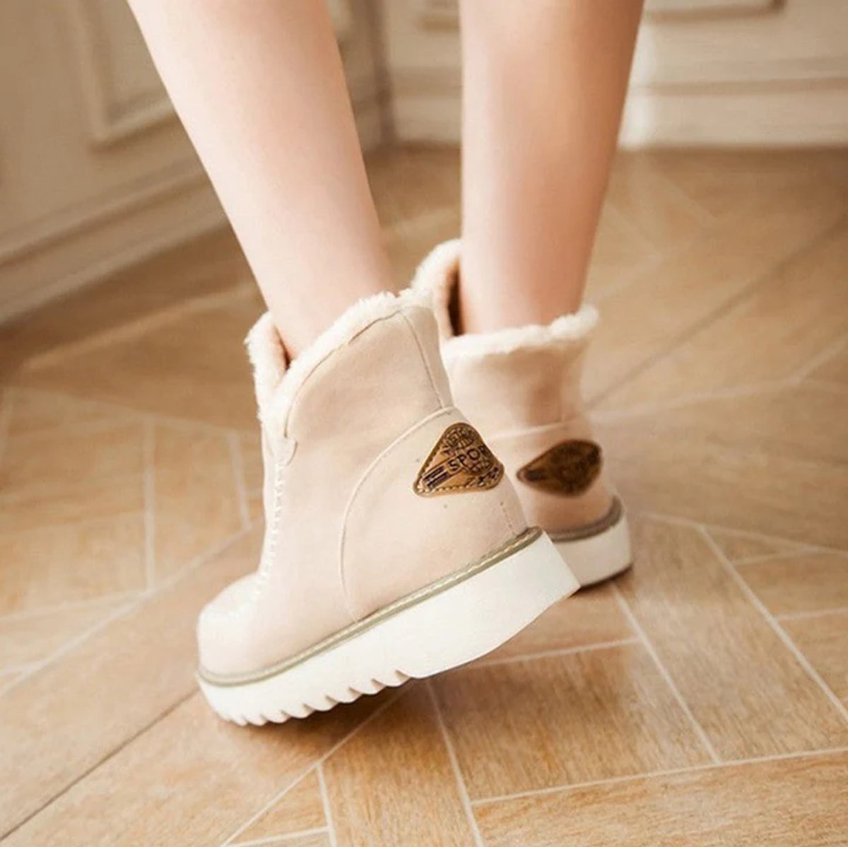 Women's Faux Suede Sherpa-Lined Slip-On Ankle Boots