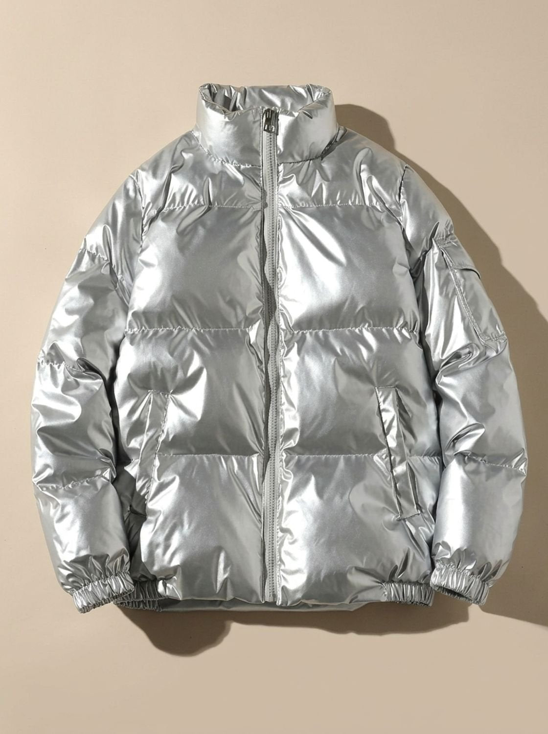 Scarlett | Women's Glossy Stand-Collar Quilted Puffer Jacket