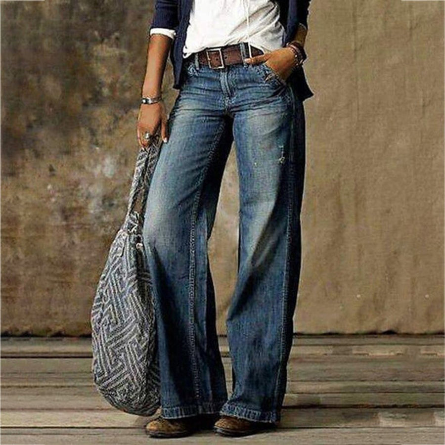 Women's High Waisted Jeans Wide Leg Relaxed Fit Denim Pants