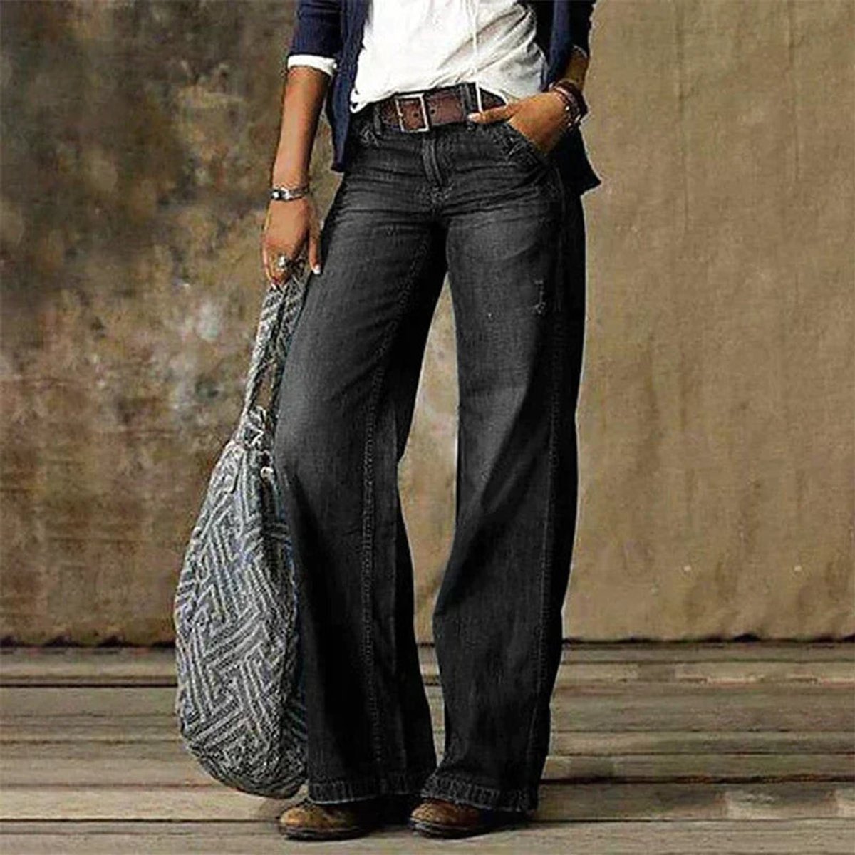 Women's High Waisted Jeans Wide Leg Relaxed Fit Denim Pants
