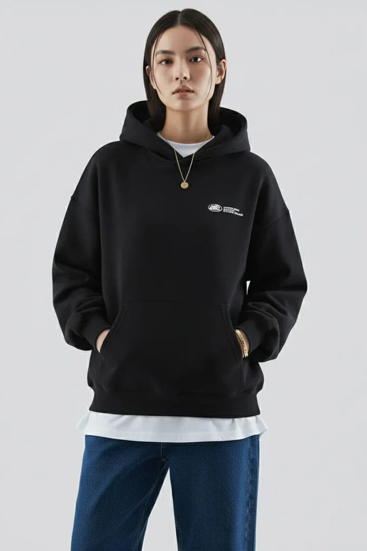 Women’s hoodie with front print and pullover design
