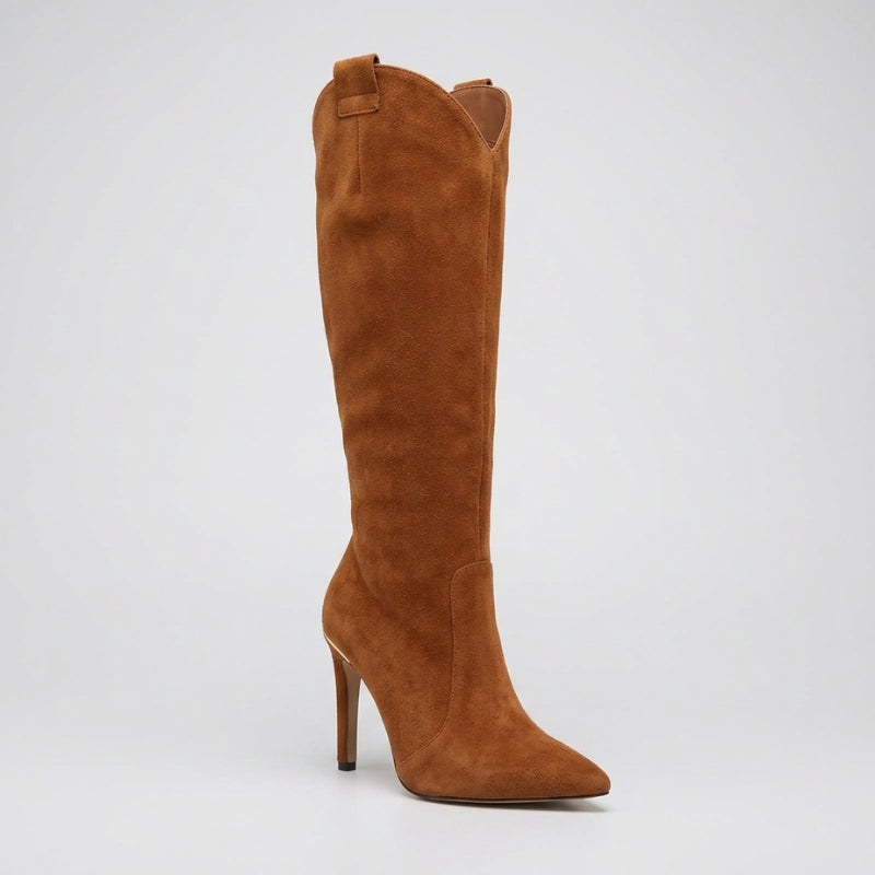 Women's Knee High Boots Stiletto Heel and Pointed Toe | Back Pull Tab, Slim Fitted Shaft | Sizes 3.5-8.5, 3 Colors