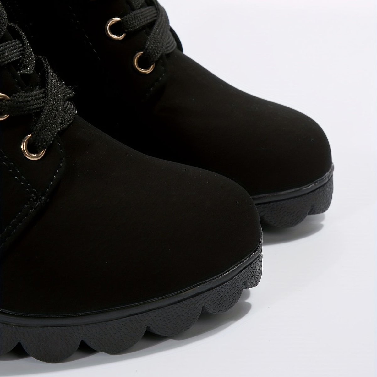 Women's Lace-Up Block-Heel Buckle Strap Platform Ankle Boots