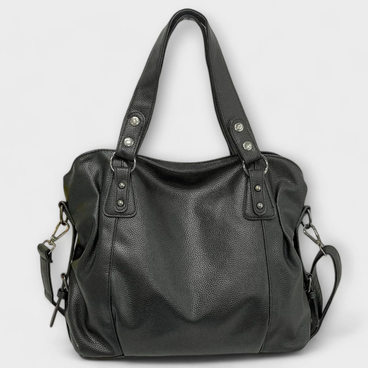 Women's large capacity vegan leather shoulder bag