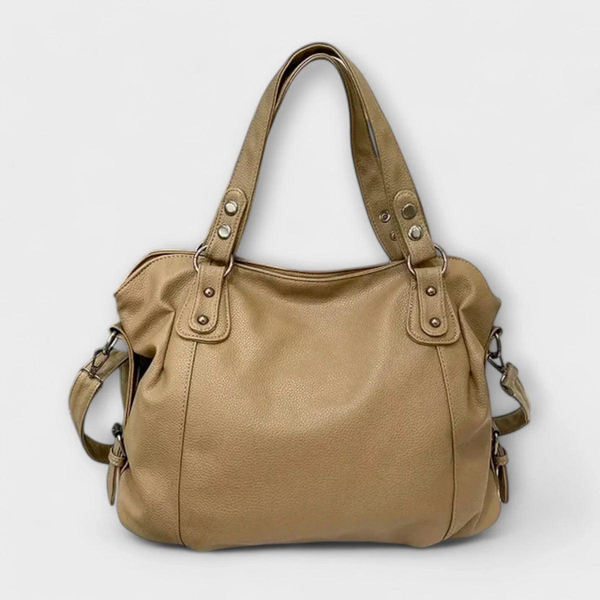 Women's large capacity vegan leather shoulder bag