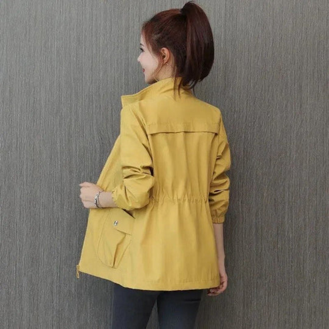 Women's Lightweight Adjustable-Waist Water-Resistant Trench Coat