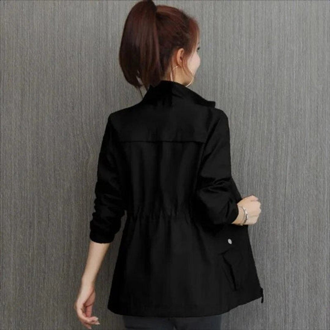 Women's Lightweight Adjustable-Waist Water-Resistant Trench Coat