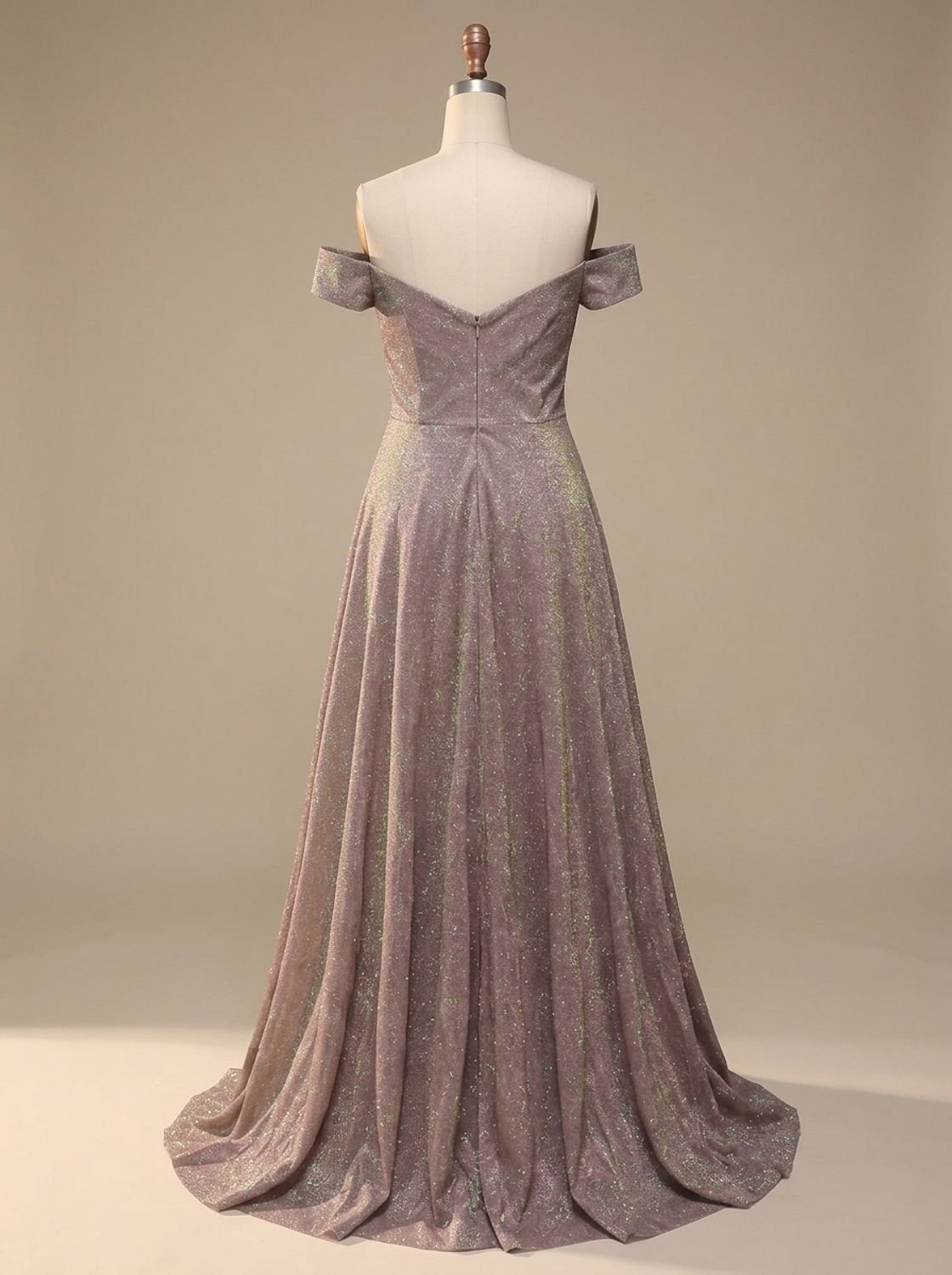 Camila | Women's Off-Shoulder Glitter A-Line Formal Wedding Guest Gown