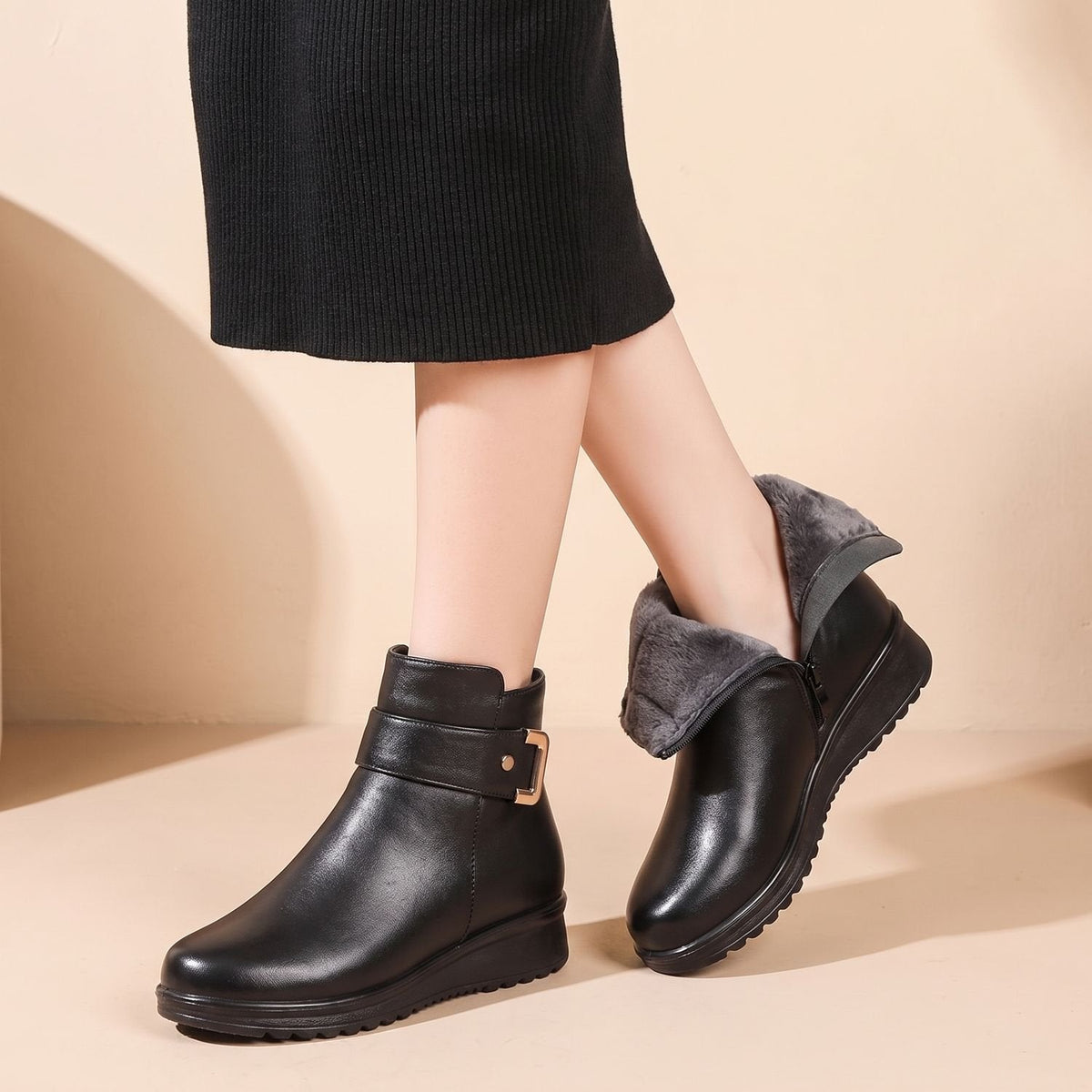 Victoria | Women's Orthopedic Arch-Support Faux Leather Ankle Boots